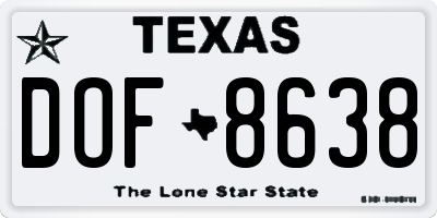 TX license plate DOF8638