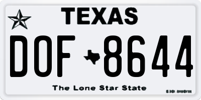 TX license plate DOF8644