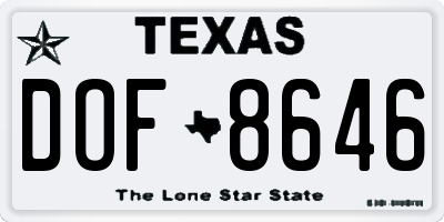 TX license plate DOF8646