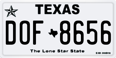 TX license plate DOF8656