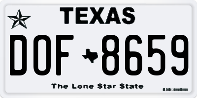 TX license plate DOF8659