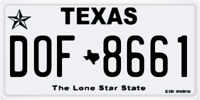 TX license plate DOF8661