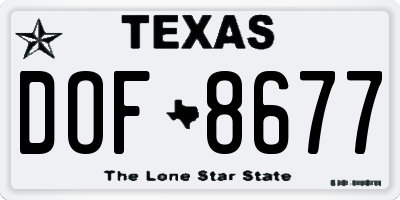 TX license plate DOF8677