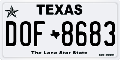 TX license plate DOF8683