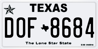 TX license plate DOF8684