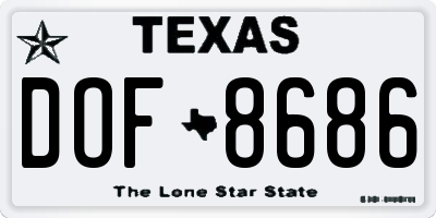 TX license plate DOF8686