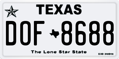 TX license plate DOF8688