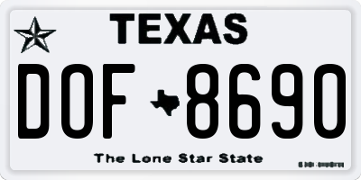 TX license plate DOF8690