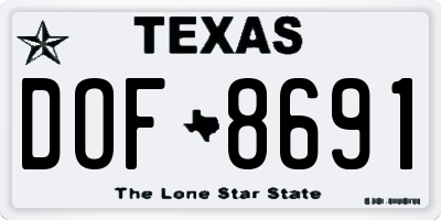 TX license plate DOF8691
