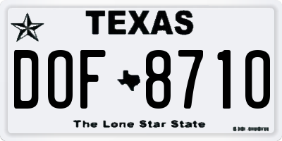 TX license plate DOF8710