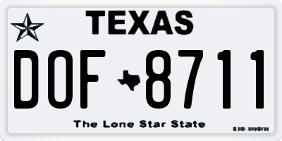 TX license plate DOF8711