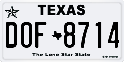 TX license plate DOF8714