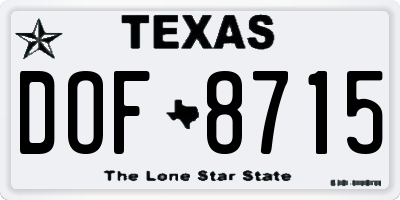 TX license plate DOF8715