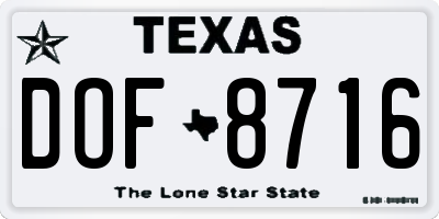 TX license plate DOF8716