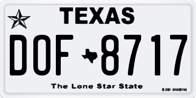 TX license plate DOF8717