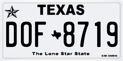 TX license plate DOF8719
