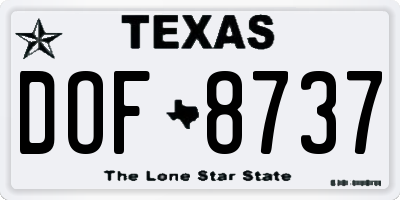 TX license plate DOF8737