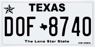 TX license plate DOF8740