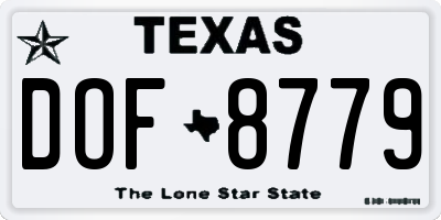 TX license plate DOF8779