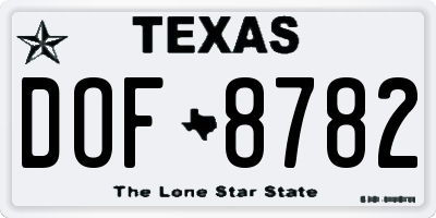 TX license plate DOF8782