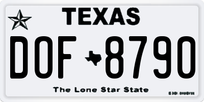 TX license plate DOF8790