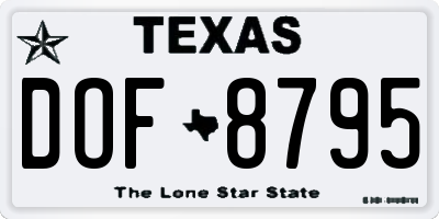 TX license plate DOF8795