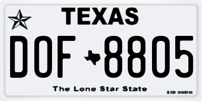 TX license plate DOF8805