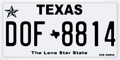 TX license plate DOF8814