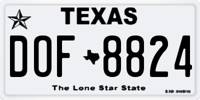 TX license plate DOF8824