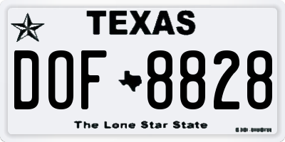 TX license plate DOF8828