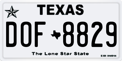 TX license plate DOF8829