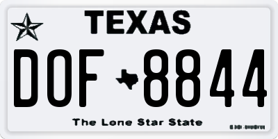 TX license plate DOF8844