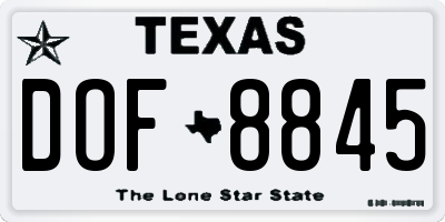 TX license plate DOF8845