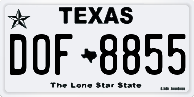 TX license plate DOF8855