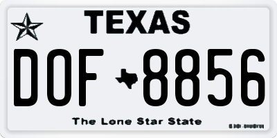 TX license plate DOF8856