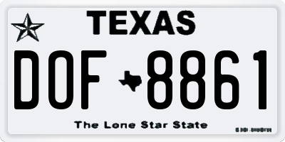TX license plate DOF8861