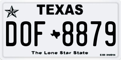 TX license plate DOF8879