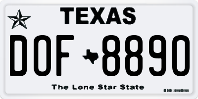 TX license plate DOF8890