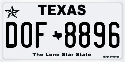 TX license plate DOF8896