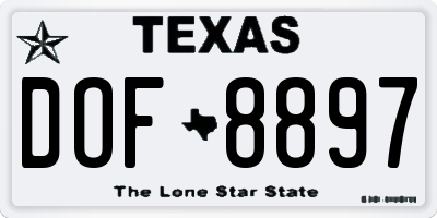 TX license plate DOF8897