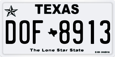TX license plate DOF8913