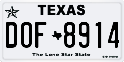 TX license plate DOF8914