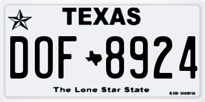 TX license plate DOF8924