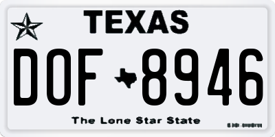 TX license plate DOF8946