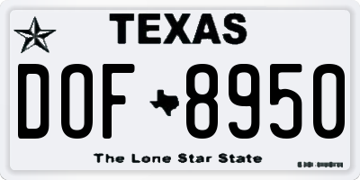 TX license plate DOF8950