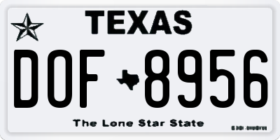 TX license plate DOF8956