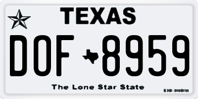 TX license plate DOF8959