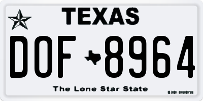 TX license plate DOF8964