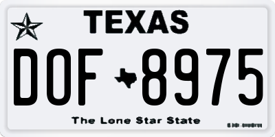 TX license plate DOF8975