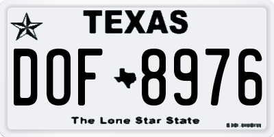 TX license plate DOF8976
